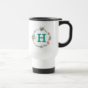 Tasse décorée d'un monogramme de voyage de