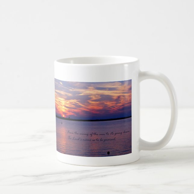 Tasse d'écriture sainte de lever de soleil (Droite)