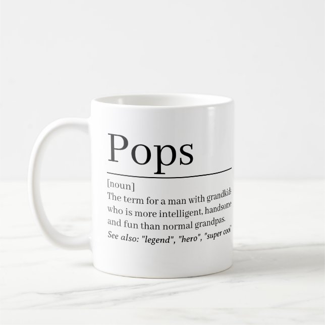 Tasse Définition de Papi •Cadeau personnalisé pour (Gauche)