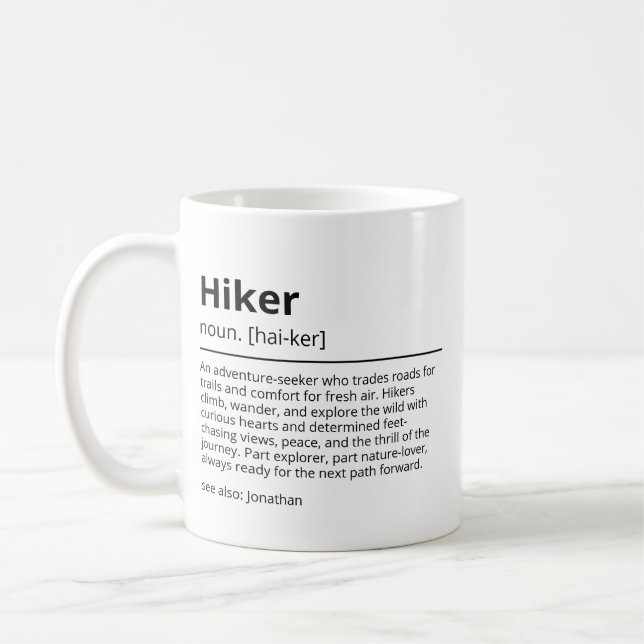 Tasse Définition de Randonneur Personnalisée | Nom (Gauche)
