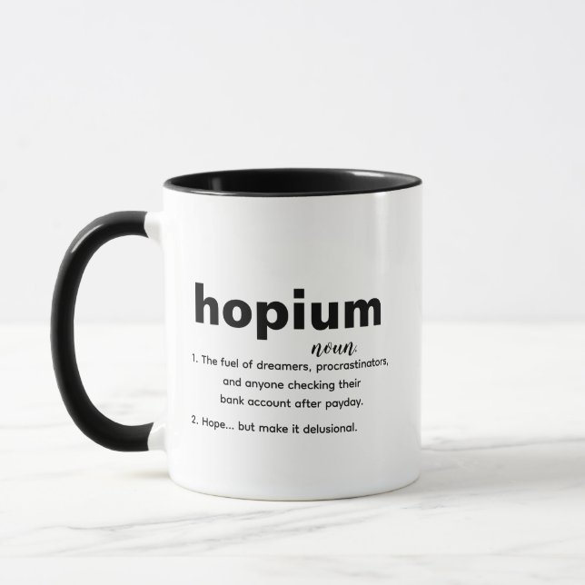 Tasse Définition Hopium - Cadeau de Blague pour Rê (Gauche)