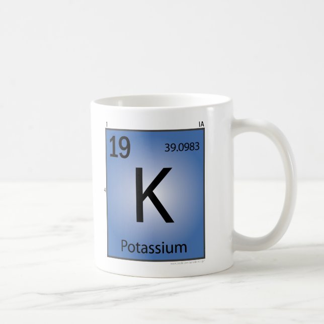 Tasse d'élément du potassium (k) (Droite)