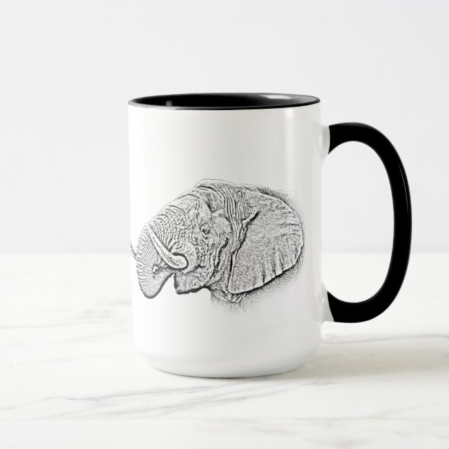 Tasse d'éléphant - série de l'Afrique (Droite)