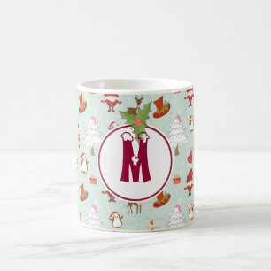 Tasse d'Elf de Noël de vacances de monogramme