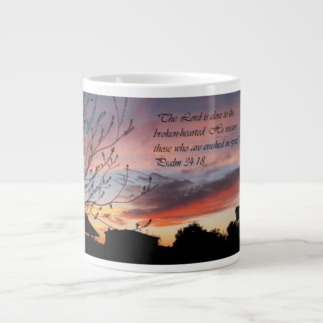 Tasse d'encouragement de 34:18 de psaume (Devant)