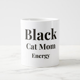 Tasse d'énergie de Maman Chat Noir   Minimaliste a
