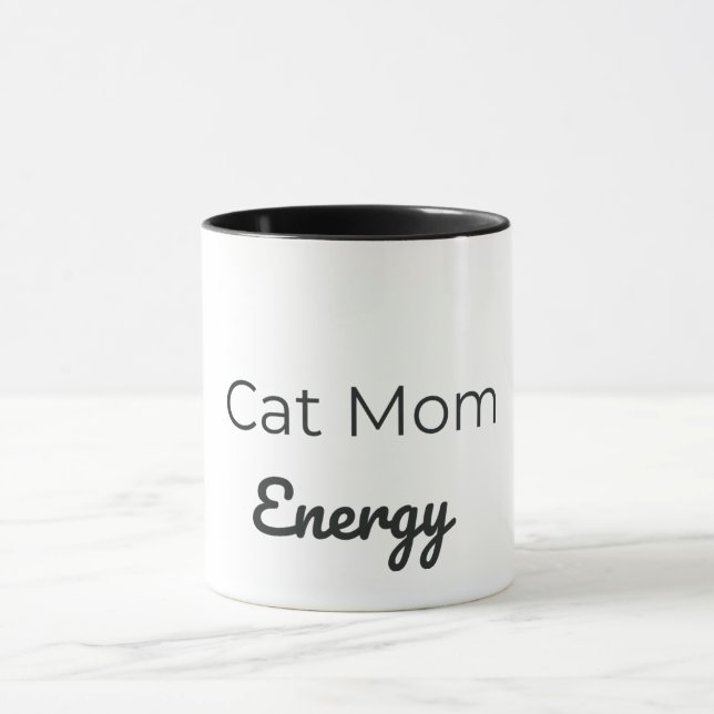 Tasse d'énergie pour maman de chat | Tasse à café  (Centre)