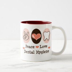 Tasse dentaire d'hygiène d'amour de paix