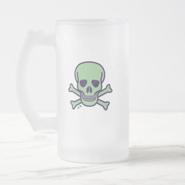Tasse dépoli du crâne vert (Gauche)