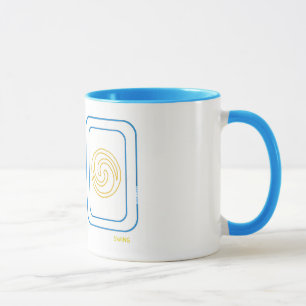 Tasse d'équilibre et d'oscillation en bleu et or