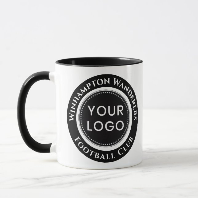 Tasse d'équipe de football noir et blanc (Gauche)