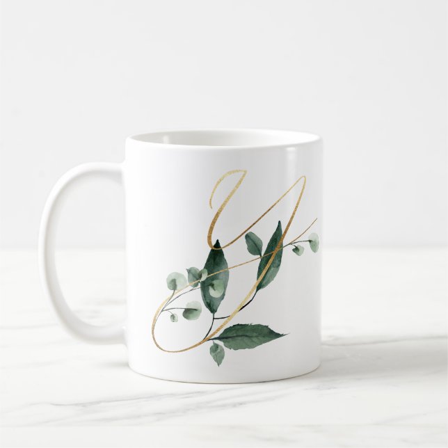 Tasse des initiales des fêtes d'hiver (Gauche)