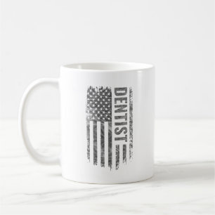 Tasse design Drapeau USA en détresse pour dentiste