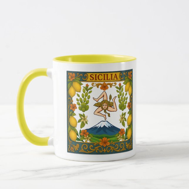 Tasse design Trinacria Mt.Etna Sicilia (Gauche)