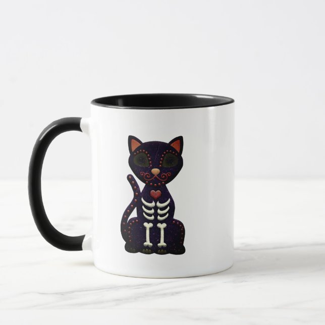 Tasse d'Halloween au crâne de sucre - Design Éffra (Gauche)