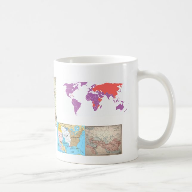 Tasse d'histoire de cartes du monde (Droite)