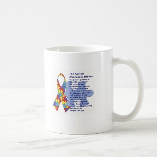 Tasse d'histoire de ruban d'autisme (Droite)