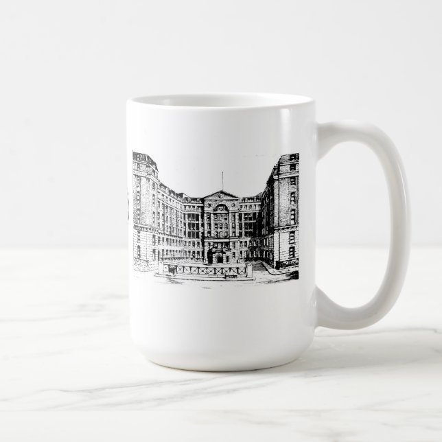 Tasse d'hôpital de Middlesex (noir et blanc) (Droite)