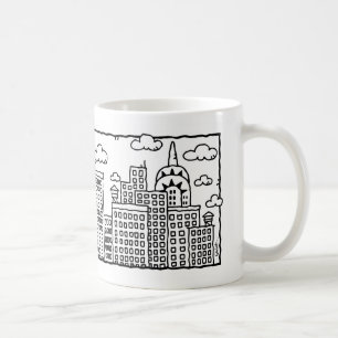 Tasse d'horizon de bande dessinée de New York City
