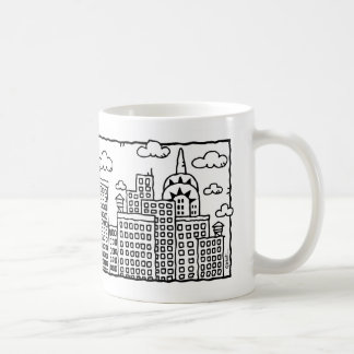 Tasse d'horizon de bande dessinée de New York City