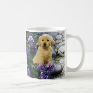 Tasse d'hortensia de golden retriever