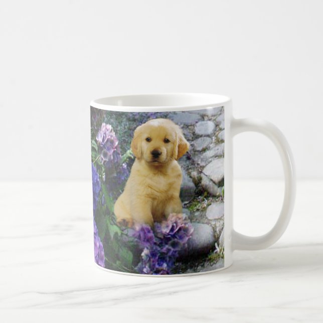 Tasse d'hortensia de golden retriever (Droite)