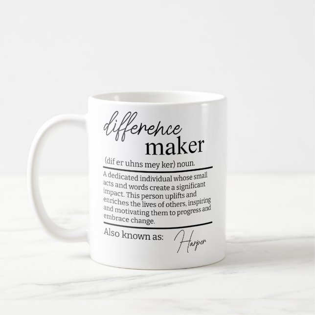 Tasse Différence Créative, Différence Personnalisé (Gauche)