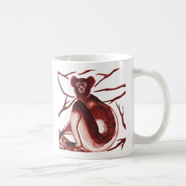 Tasse d'illustration de lémur d'Indri (Droite)