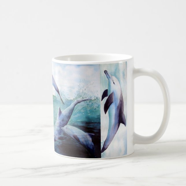Tasse d'image de trois dauphins (Droite)