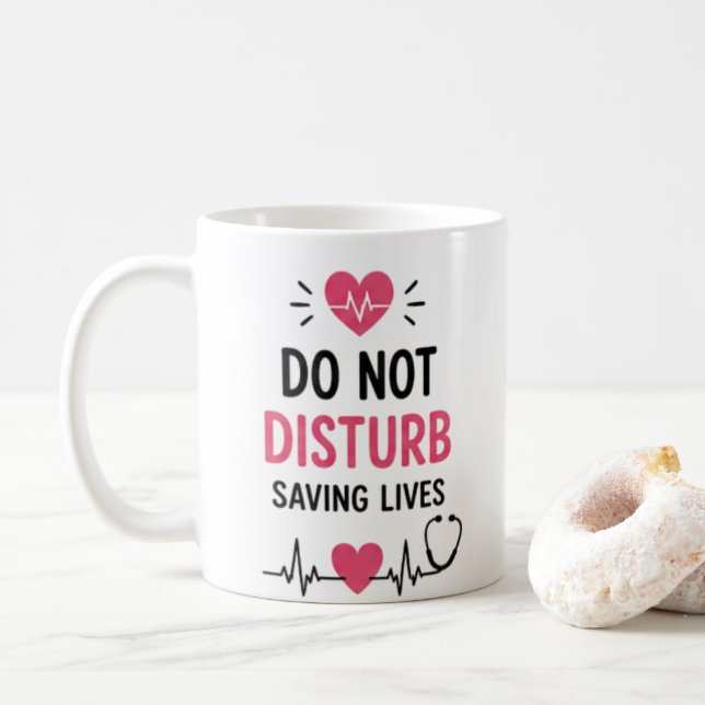 Tasse d'infirmière drôle Mode Infirmière Activé Ca (Avec donut)