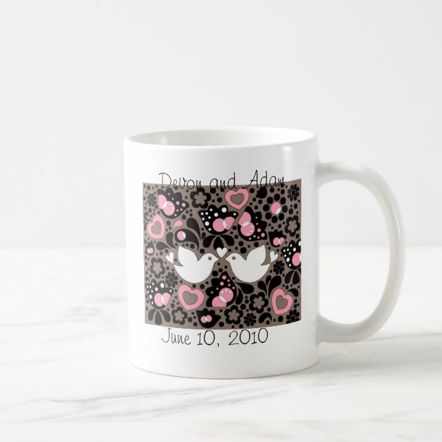 Tasse d'inséparables de faveur de mariage (Droite)