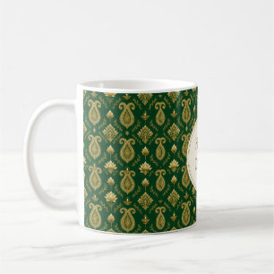 Tasse Diwali Damassé Paisley Émeraude