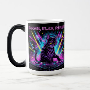 Tasse DJ Chat Paws Play Repeat Cadeau Drôle pour