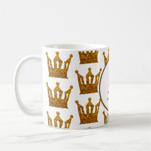 Tasse d'or de classique de couronne de monogramme