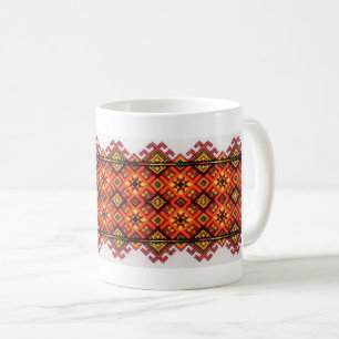Tasse d'orange de broderie de Vyshyvanka Hutsul
