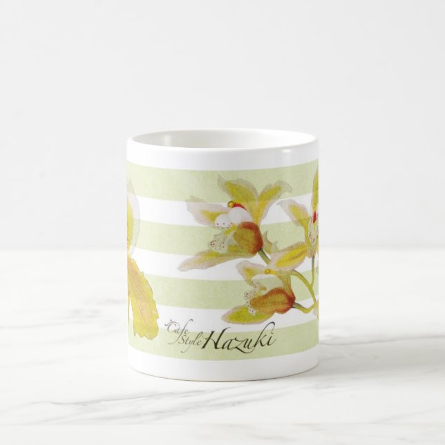 tasse d'orchidée avec le hazuki logo2 de café (Centre)