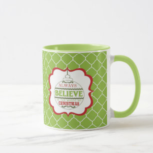 tasse d'ornement moderne vintage de Noël