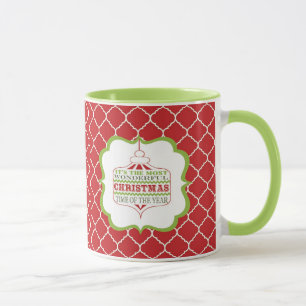 tasse d'ornement moderne vintage de Noël