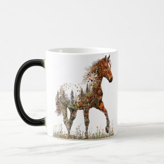 Tasse Double Exposition Cheval – Forêt et Liberté  (Gauche)