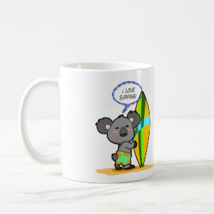 Tasse d'ours de koala de surf