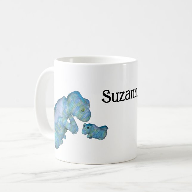 Tasse - Dragons de mère et d'enfant avec nom (Devant gauche)