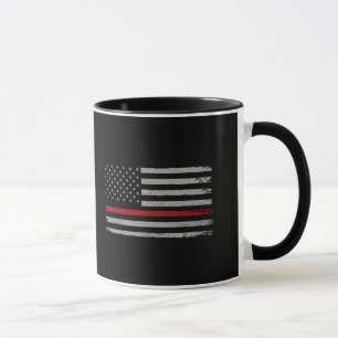 Tasse drapeau américain Thin Red Line _ Cadeau de 