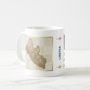 Tasse Drapeau + Carte du Libéria