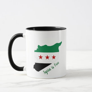 tasse - drapeau de la carte de la syrie libre