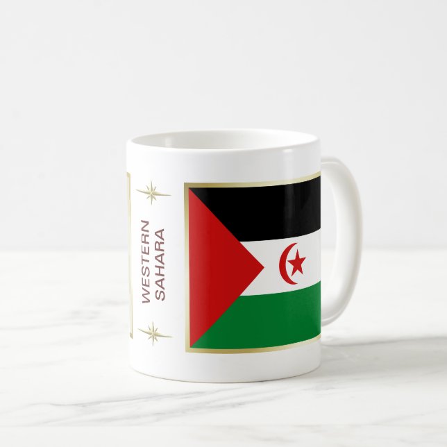 Tasse Drapeau et Carte du Sahara Occidental (Devant droit)