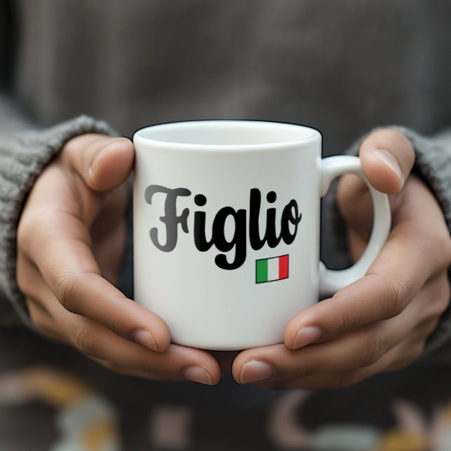 Tasse Drapeau Italien Figlio - Cadeau pour Fils It (Figlio Italian Flag Mug - Gift for Italian Son)