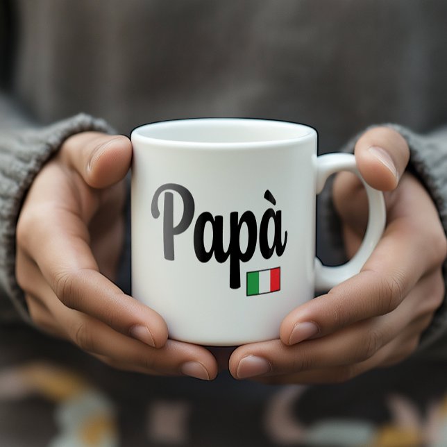 Tasse Drapeau Italien Papà - Père Papa (Papà Italian Flag Mug - Thoughtful Gift for Italian Father)