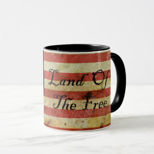 Tasse Drapeau USA Grunge Terre de Liberté