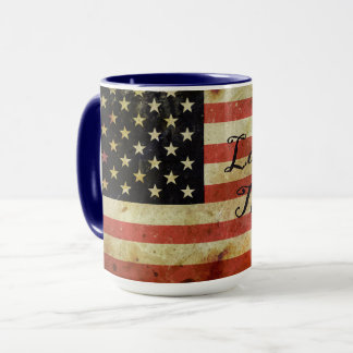 Tasse Drapeau USA Grunge Terre de Liberté