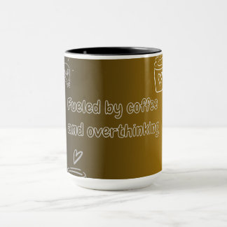 Tasse drôle alimentée par le café et la suranalyse